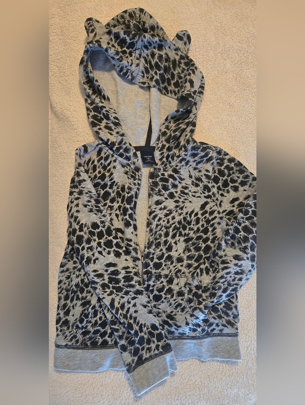GAP Black & Gray Leopard Zip Hoodie